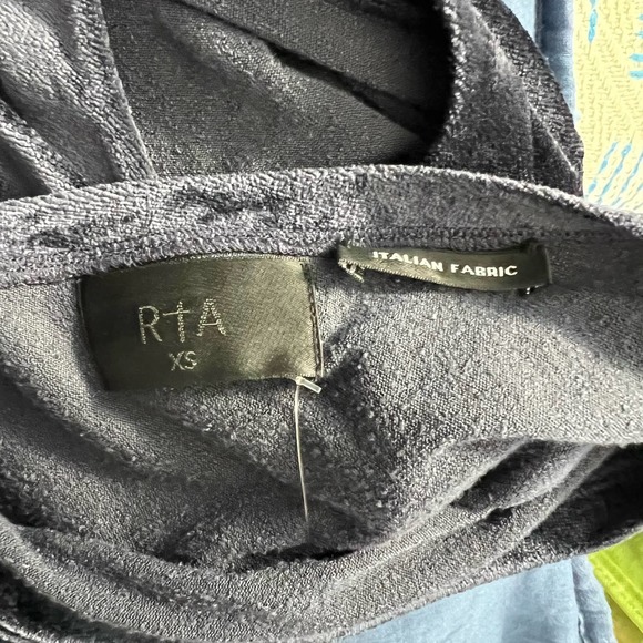 RTA Julie Draped Velvet Bodysuit in Navy - XS - Picture 10 of 11